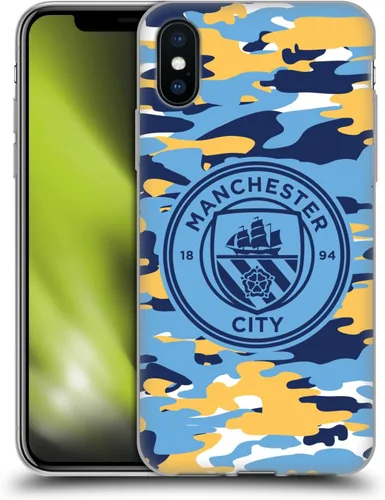 Vista 66 de Head Case Designs Funda de gel con licencia oficial del Manchester City Man City FC Blue Moon Badge Camou [protección de grado militar] compatible