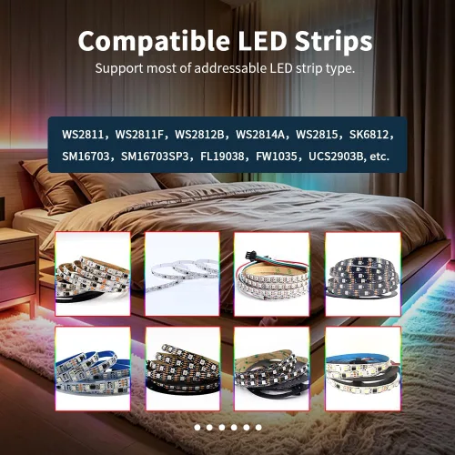 Vista 9 de GLEDOPTO Controlador de tira de luces LED WLED Elite de 6 canales