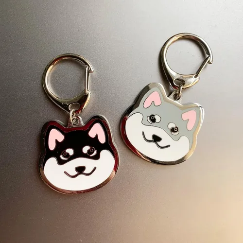 Vista 5 de Dog Keychain, Pet Pendant Keyring, Metal Keyring for Dog Lovers, Pattern Bag Pendant Decoration Malamute negro de Alaska