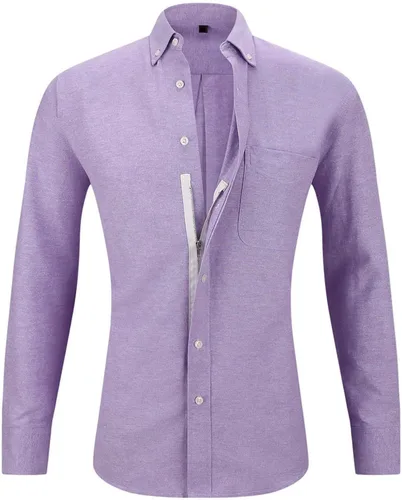 Vista 10 de Camisetas de manga larga para hombre, estilo casual, holgadas, con botones, cuello ajustado, para otoño