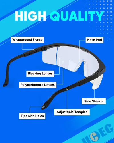 Vista 3 de UCEC Gafas de seguridad sobre anteojos, paquete de 12 gafas protectoras