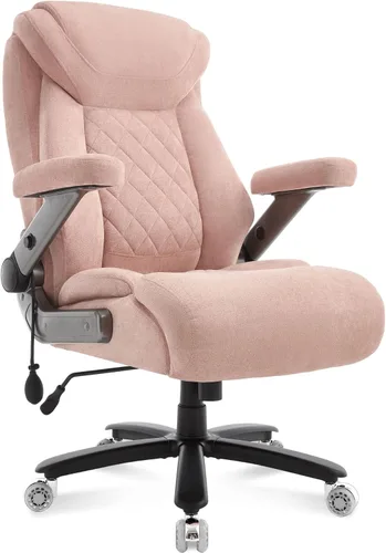Vista 10 de Silla de oficina grande y alta de 700 libras, silla de oficina ergonómica de tela ejecutiva resistente con brazos abatibles 5D y soporte lumbar