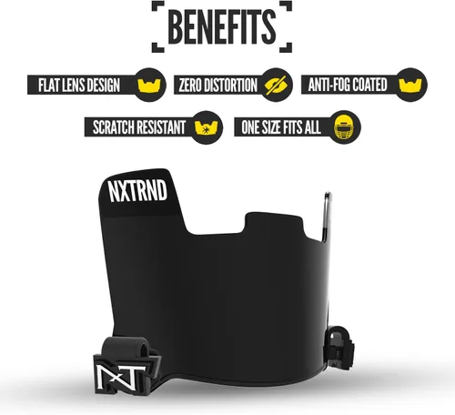 Vista 3 de Visera de fútbol americano Nxtrnd VZR1, tecnología de lente plana, se adapta a cascos de fútbol americano para adultos y jóvenes