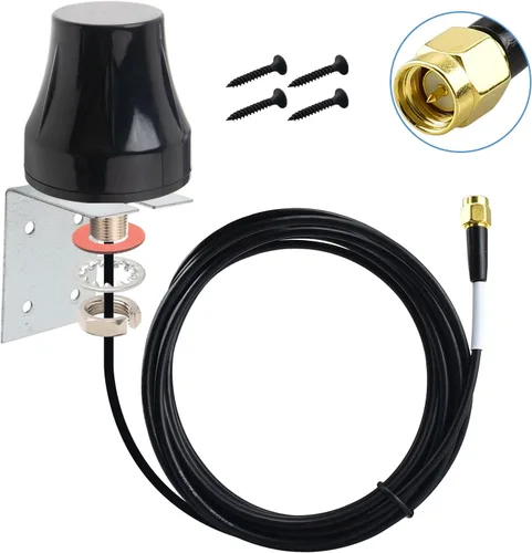 Vista 9 de Antena SMA impermeable 4G LTE mejorada para montaje en pared al aire libre, cable moldeado resistente de 10 pies para SPYPOINT Cell Link/Link Micro