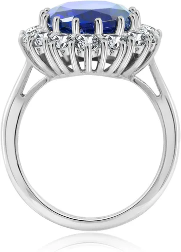 Vista 2 de Tienda Collection Anillo de plata de ley chapado en platino Kate hecho con detalles de circonita infinitos