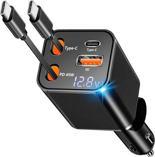 Vista 11 de Cargador de coche para iPhone con certificación MFi de Apple de carga rápida + cable Lightning de 6 pies Caiinei 4.8A Car Phone Charger Dual USB