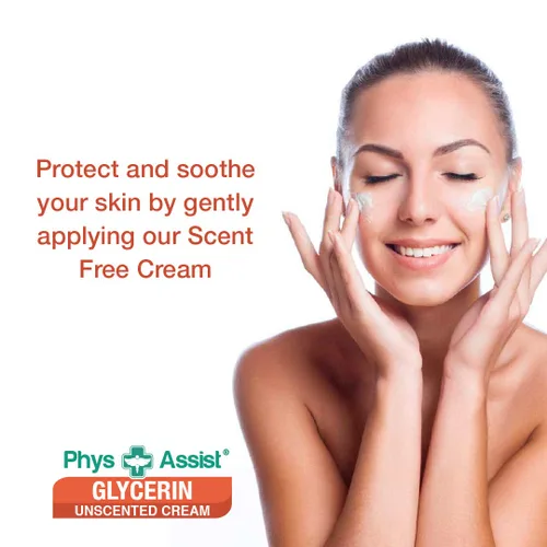 Vista 4 de PhysAssist Oncology Glicerina Crema Hidratante Sin Perfume para Piel Estresada Seca. Diseñado para aquellos con Intolerancias a la Fragancia Después