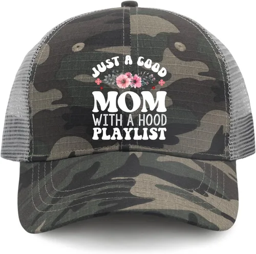 Vista 9 de devor Hats just a Good mom with a Hood Playlist Dad Hat for Women Graphic Denim Hats Adjustable