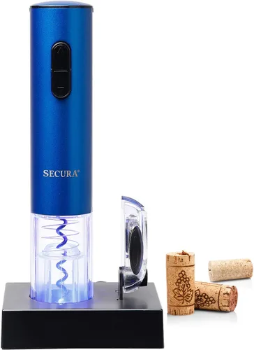 Vista 13 de Secura Abridor de vino eléctrico, sacacorchos eléctrico automático de botellas de vino con cortador de papel de aluminio, recargable (negro)
