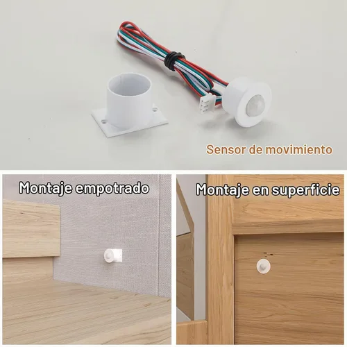 Vista 3 de Luces de Escalera con Sensor de Movimiento para Interiores, Kit de Luces Inteligentes para Escalones 12 Escalones 40 Pulgadas Tira de Luces