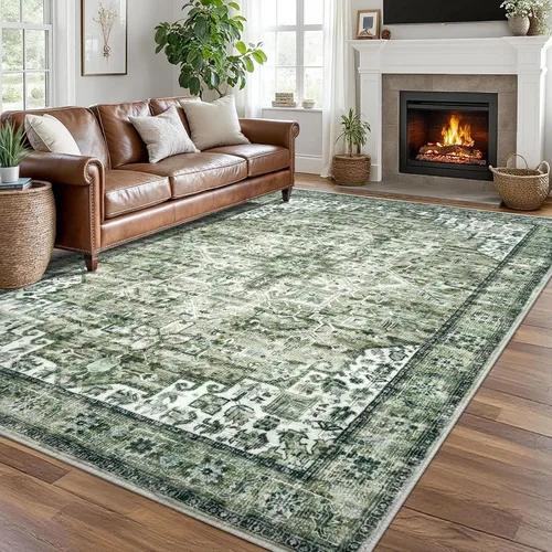 Vista 113 de SIILOOM Alfombra lavable de 2 x 3 pies, alfombra suave color taupe ceniza para entrada, tapete antideslizante para puerta de interior, tapete