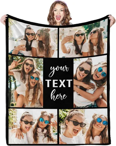 Vista 40 de Mantas personalizadas con fotos, 1 foto, manta personalizada, regalos personalizados para mamá, papá, pareja, novia, novio, esposa, marido, 8 tamaños