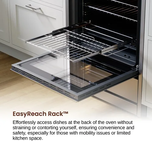 Vista 9 de Rangaire RRG241TS Cocina de Gas de 24" con Temporizador - Acero Inoxidable, Quemadores Sellados, Ventilador de Convección, Estantes de Fácil Alcance