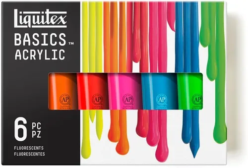 Vista 12 de Liquitex BASICS - Juego de pintura acrílica, 6 tubos de 22ml (0.74 onzas), fluorescente