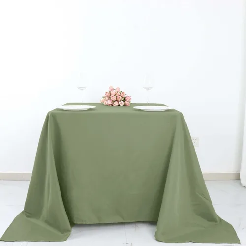 Vista 151 de Efavormart - Mantel cuadrado de lino de poliéster sin costuras, 54 x 54 pulgadas, color beige, para banquetes de boda, fiesta, restaurante