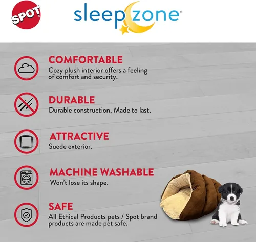 Vista 5 de SPOT Sleep Zone Cuddle Cave - Cama para mascotas Interior suave y afelpado para gatos y razas de perros pequeños Exterior de gamuza sintética