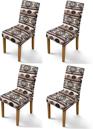 Vista 53 de Rnyleeg Juego de 1 fundas para sillas étnicas para sala de estar, sin brazos, estampado tribal azteca, elásticas, fundas protectoras para sillas
