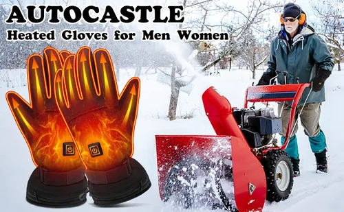 Vista 4 de Autocastle Guantes calefactables recargables con batería eléctrica para hombres y mujeres, guantes térmicos para pantalla táctil, guantes térmicos