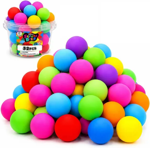 Vista 7 de Pelotas estrujables para niños y adultos: paquete de 18 bolas elásticas para aliviar el estrés nerviosismo, terapia de manos, pelota sensorial