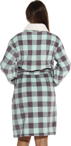 Vista 3 de Just Love - Bata afelpada con ribete aborregado para mujer