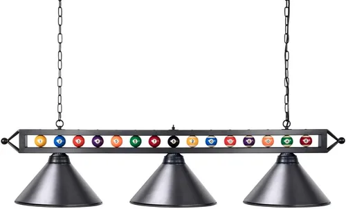 Vista 11 de Wellmet Luz de mesa de billar de 59 pulgadas, 3 luces colgantes para mesa de billar, luces de billar ajustables para mesa de billar de 7 pies, 8