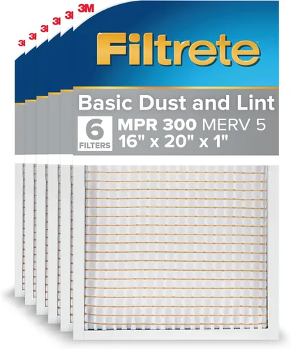 Vista 14 de Filtrete Filtro de aire de 10 x 20 x 1 pulgadas, MPR 300, MERV 5, plisado, 3 meses, 6 filtros para limpiar el aire del hogar, básico, para polvo, 1