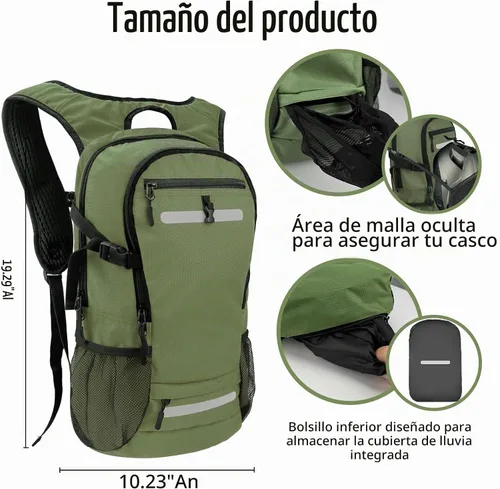 Vista 3 de Zavothy Mochila de senderismo multiusos de 18 litros con bolsa de agua de 3 L, mochila de hidratación duradera con compartimento aislado