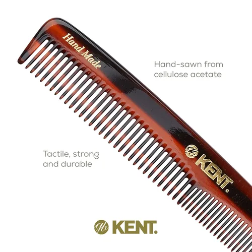 Vista 5 de Kent Peine 3T de doble diente de 6.5 pulgadas, peine de aseo de dientes finos y anchos para cabello, barba, bigote, estilo grueso y fino