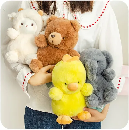Vista 6 de Little Sheep - Peluche de cordero de peluche, regalo de cumpleaños para niños, 10 pulgadas (blanco)