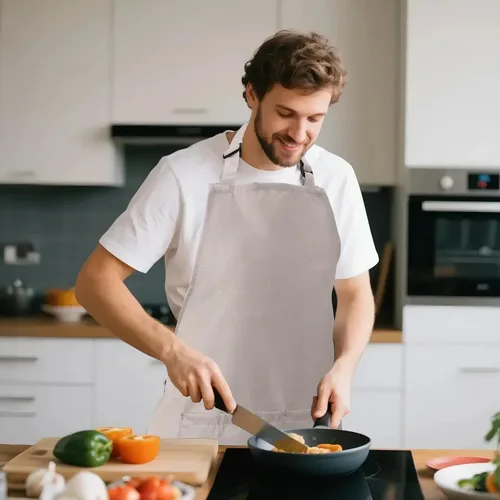 Vista 8 de Kitchen Bib Chef Apron for Women Men with Pockets Waterproof, Large Pockets, Adjustable Neck Strap, For Cooking, Painting, Pottery, Ceramics