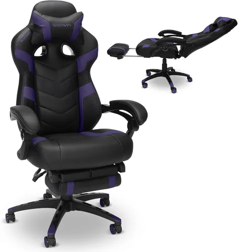 Vista 11 de RESPAWN 110 Pro Silla Ergonómica para Juegos con Reposapiés para Adultos - Cómoda Silla Reclinable de Oficina para Juegos con Soporte Lumbar