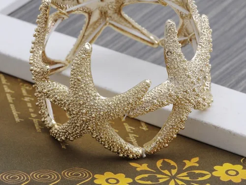 Vista 4 de Alilang Brazalete elástico con textura brillante para mujer