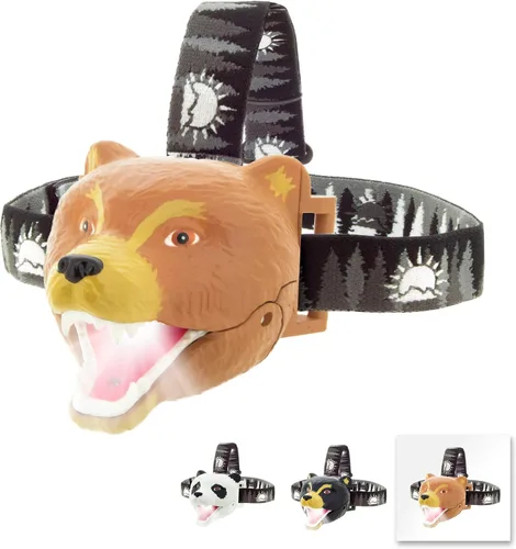 Vista 8 de Big Discoveries Bear Linterna Frontal LED - Linternas Frontales de Oso para Niños Múltiples Estilos Disponibles Linterna Frontal de Juguete