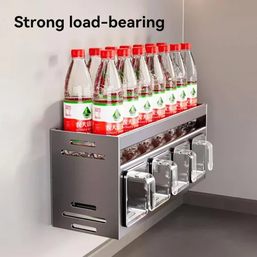 Vista 5 de Estante de especias de cocina para colgar en la pared, caja de condimentos sobre la estufa, estante colgante para condimentos, organizador de tarros