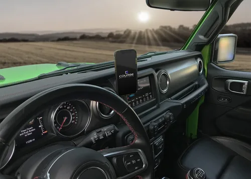 Vista 3 de Course Motorsports Soporte de teléfono de ajuste directo - Jeep Wrangler/Gladiator/Rubicon 2018-2023 - Base manual