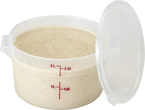 Vista 2 de Cambro (RFS2PP190) Contenedor redondo de polipropileno para almacenamiento de alimentos de 2 cuartos - Camwear