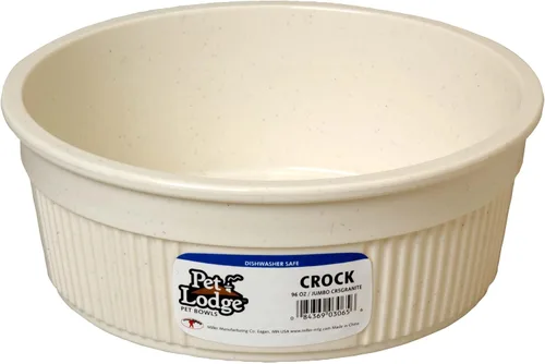Vista 2 de Pet Lodge® Crock Pet Bowl Plástico resistente Alimento para perros y agua Granito 2.5 tazas Mediano