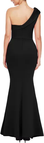 Vista 5 de SEBOWEL - Maxivestido sexi para mujer con hombros descubiertos y detalle de lazo de gran tamaño vestido de noche para fiesta