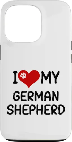 Vista 10 de I Love My German Shepherd Pet Dog Breed Retro Heart Case for iPhone 17