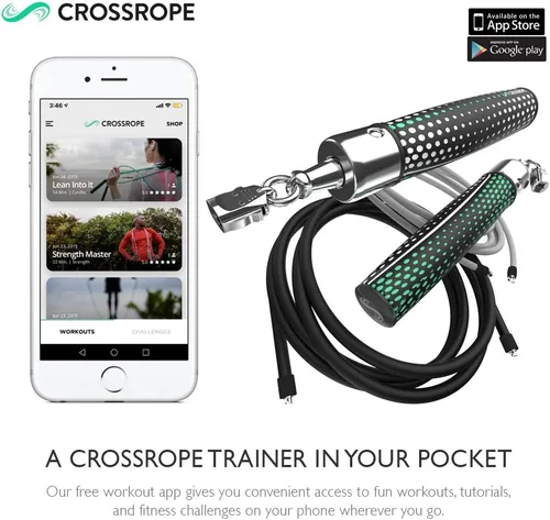 Vista 6 de Crossrope Get Strong Set - Cuerda de saltar con peso - Cuerdas de 1 libra y 2 libras - Mangos de potencia - XL