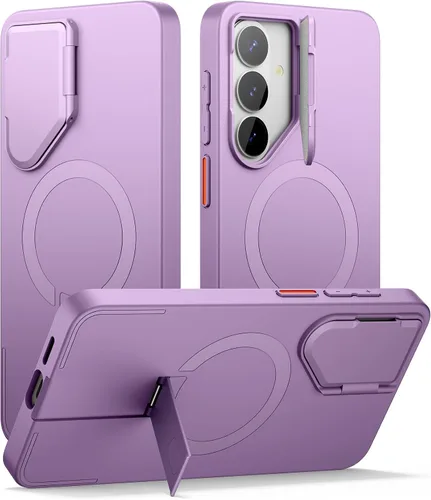Vista 37 de SURITCH Funda para teléfono Samsung Galaxy S26 Plus, cubierta protectora magnética con cubierta de cámara y soporte de metal ajustable para Galaxy