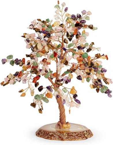 Vista 10 de KARMA AND LUCK, Invigorate Feng Shui Árbol de la Vida Decoración del Hogar con piedras preciosas reales, envuelto a mano con alambre de cobre sobre