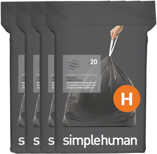 Vista 41 de simplehuman Forro para bote de basura de ajuste personalizado, 45 litros/12 galones, 20 unidades (paquete de 2)