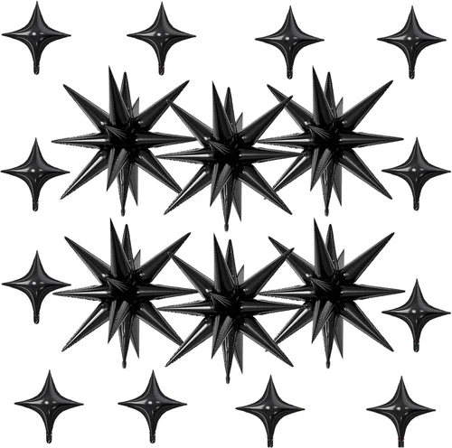 Vista 23 de 18 globos de estrella rosa, globo rosa bebé con 6 globos de estrella en explosión de 22 pulgadas, 12 globos de aluminio de cuatro estrellas