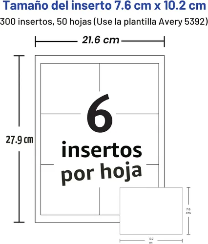 Vista 4 de Avery Insertos personalizables de etiquetas de identificación para portaetiquetas de nombre, 3" x 4", blanco, imprimible con láser/inyección