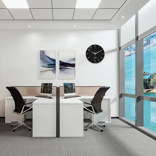 Vista 6 de XNM Relojes de pared de cristal negro con pilas de 12 pulgadas