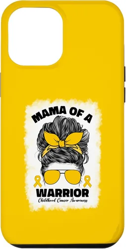 Vista 26 de Mama of A Warrior Messy Bun Mom Childhood Cancer Awareness Case for iPhone 17