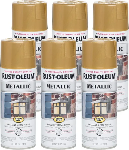 Vista 29 de Rust-Oleum 7274830 Pintura en aerosol metálica que detiene la oxidación, 11 oz, latón antiguo
