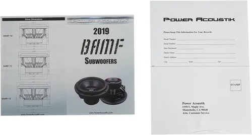 Vista 9 de Power Acoustik BAMF-124 BAMF Series Subwoofer (12", 3,500 vatios máximo, doble 4Ω), negro