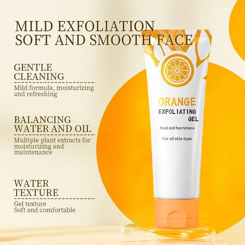 Vista 2 de Gel exfoliante de naranja, gel exfoliante purificante para cara y cuerpo, exfoliante hidratante de piel de limpieza profunda, geles exfoliantes